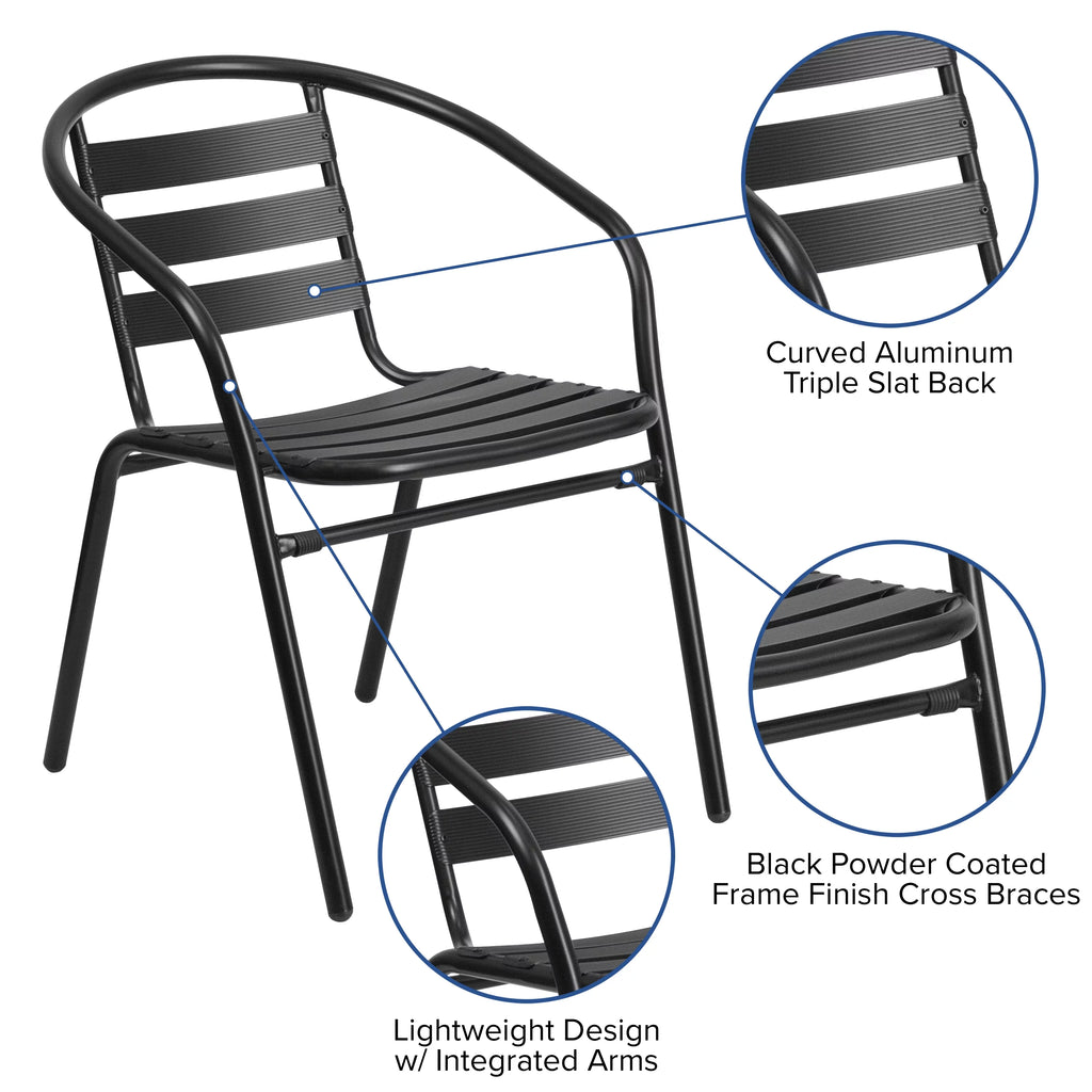 7-Piece Black Patio Table and Chair Set P76612