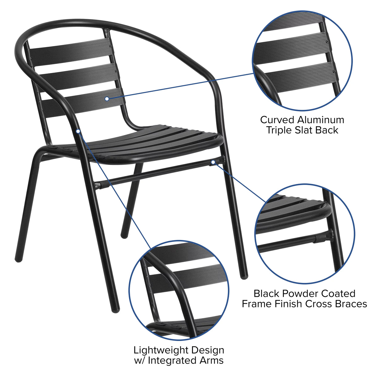 7-Piece Black Patio Table and Chair Set P76612