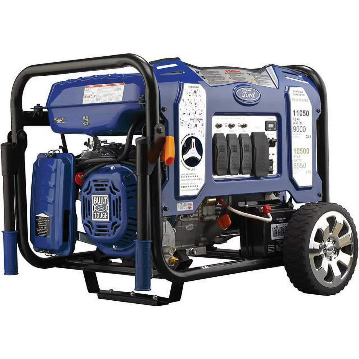 11050W Dual Fuel Portable Electric Start Generator, Blue V2064