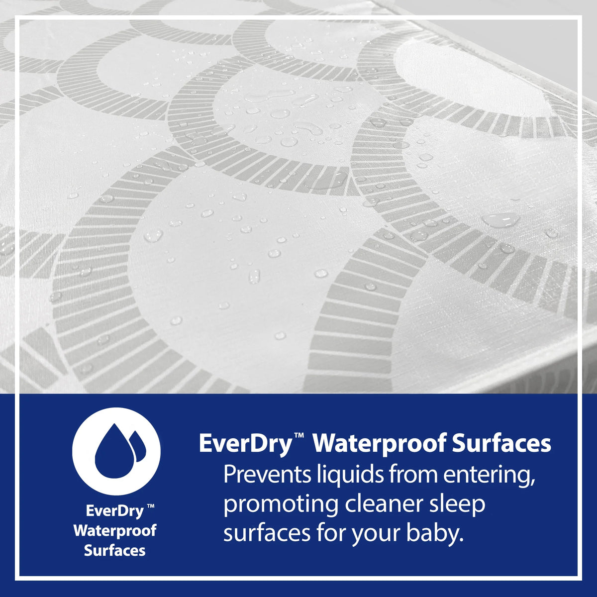 White/Grey Waterproof Extra Firm Baby Crib and Toddler Mattress F961376