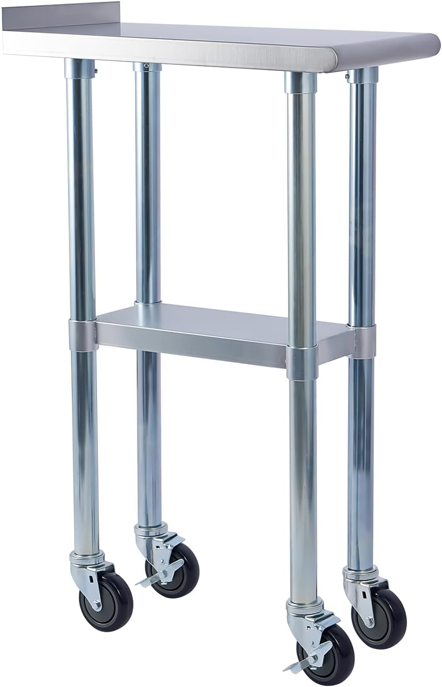 Stainless Steel 24 x 60 Inches Worktable with Backsplash and Adjustable Shelf J51792