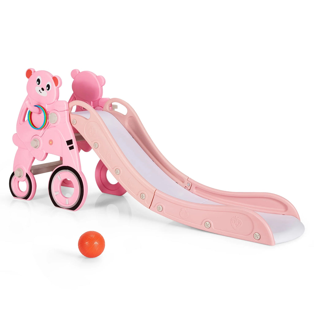 Foldable Baby Slide Toddler Climber PlaySet Pink S3281