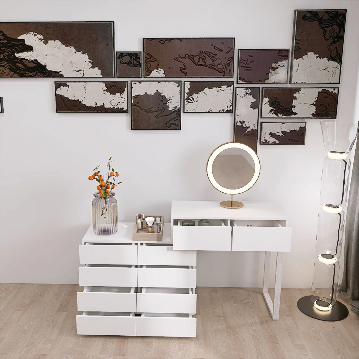 White 6 Drawer Dresser K965