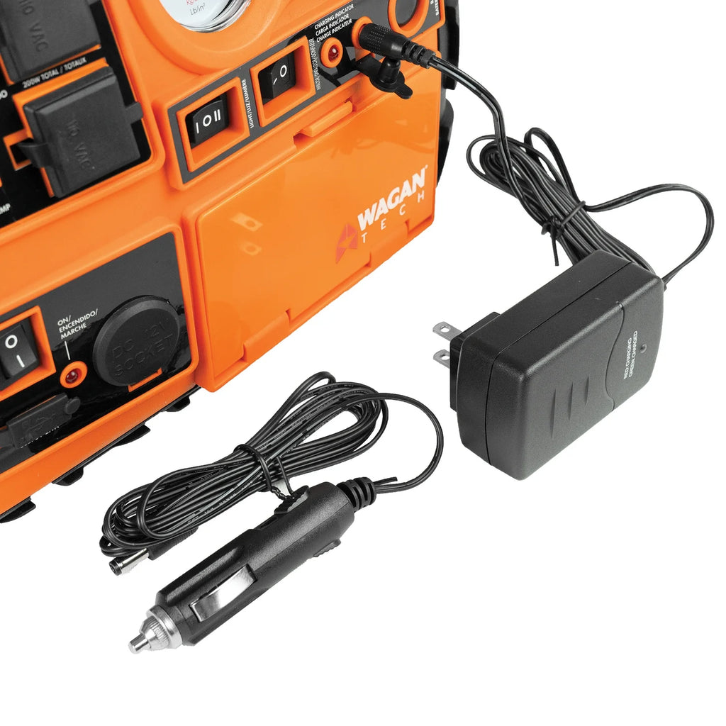 12-Volt Jump Starter, Air Compressor, Radio, USB Charger, and Inverter A86259