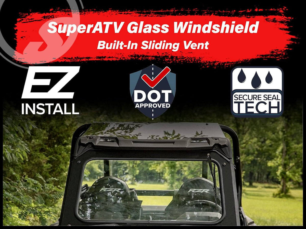 Vented Front Glass Windshield with Aluminum Frame and Manual Wiper Y342
