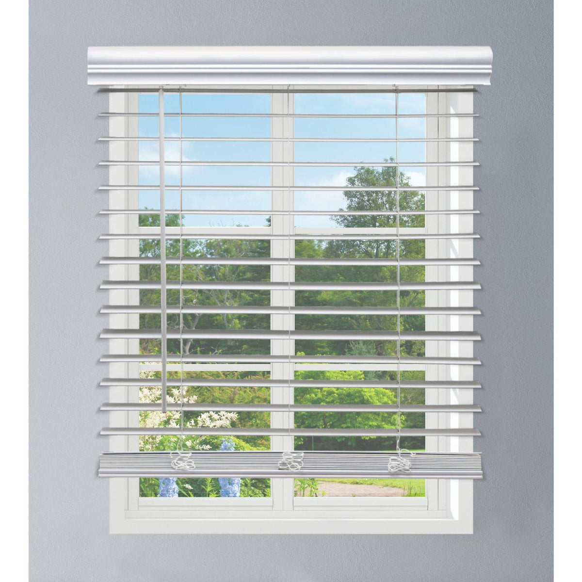 White Faux Wood Cordless Blinds N4734
