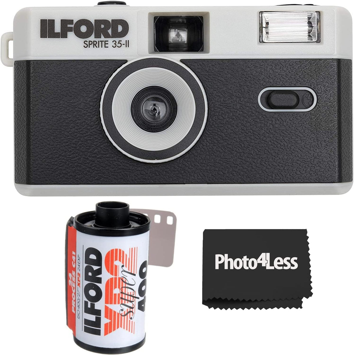 Black & Silver 35mm Camera with 24 Exposures B&W Film V692
