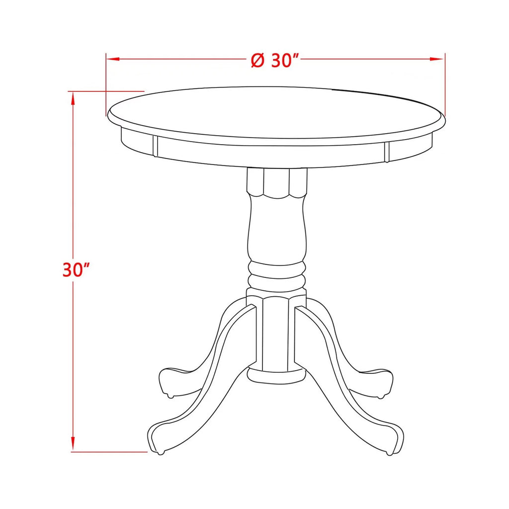 3-piece Oak Dining Table Set with Wood Seat Chairs T5087