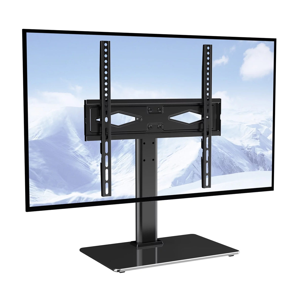 Universal Swivel TV Stand for 32"-55" TVs Adjustable Height Glass A67453