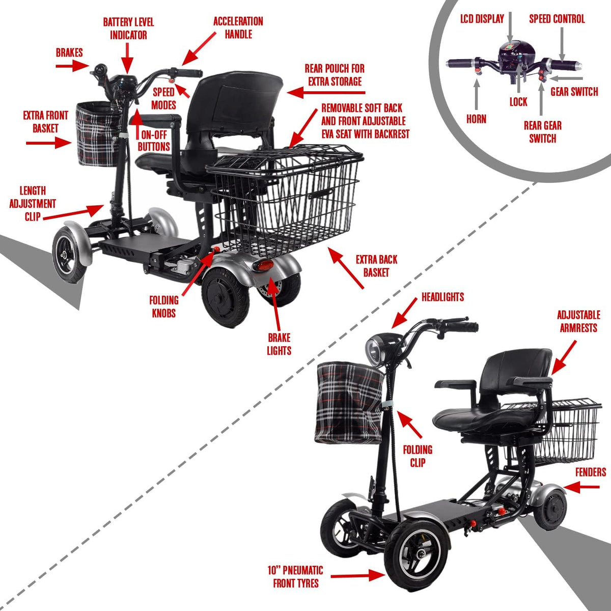 All Terrain 4 Wheel Mobility Scooter F2309