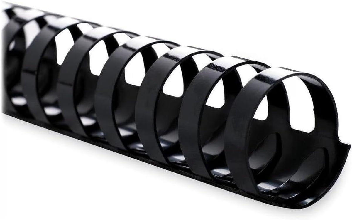 Black Plastic Binding Spines, 100 Per Box, 1", 200 Sheet Capacity G5988