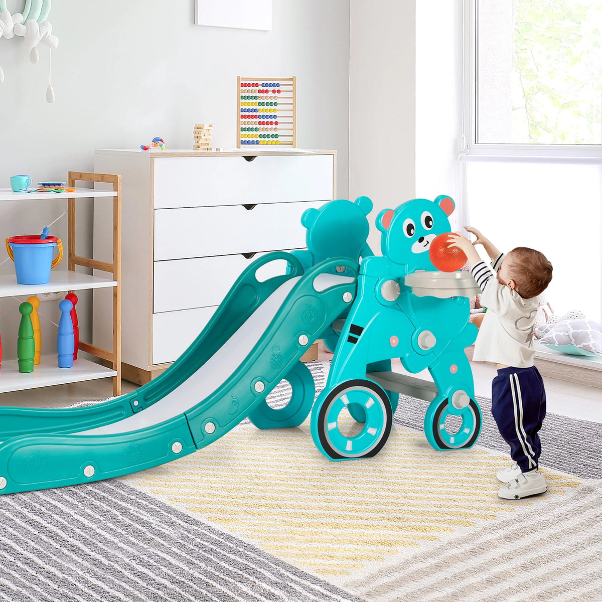 Foldable Baby Slide Toddler Climber PlaySet Pink S3281