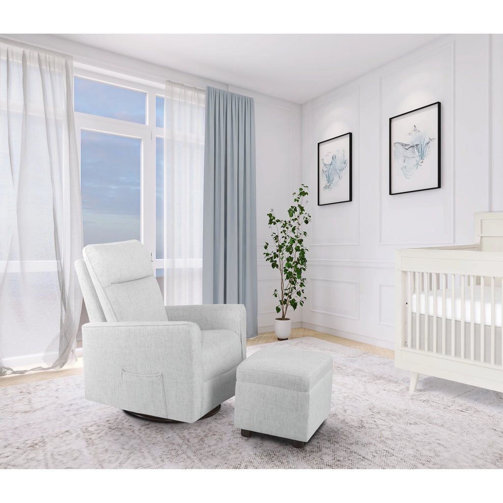 Fog Grey Swivel Glider with Ottoman L407