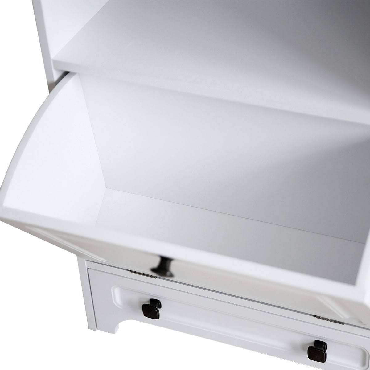 White Pet Feeding Station with Food Storage Cabinet B413520