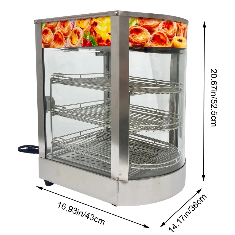 3 Tiers Stainless Steel Heated Cabinet N610