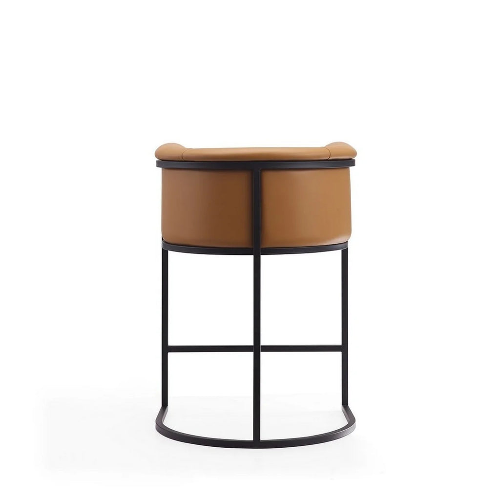 Camel and Black Metal Counter Height Bar Stool Set of 2 Q15741