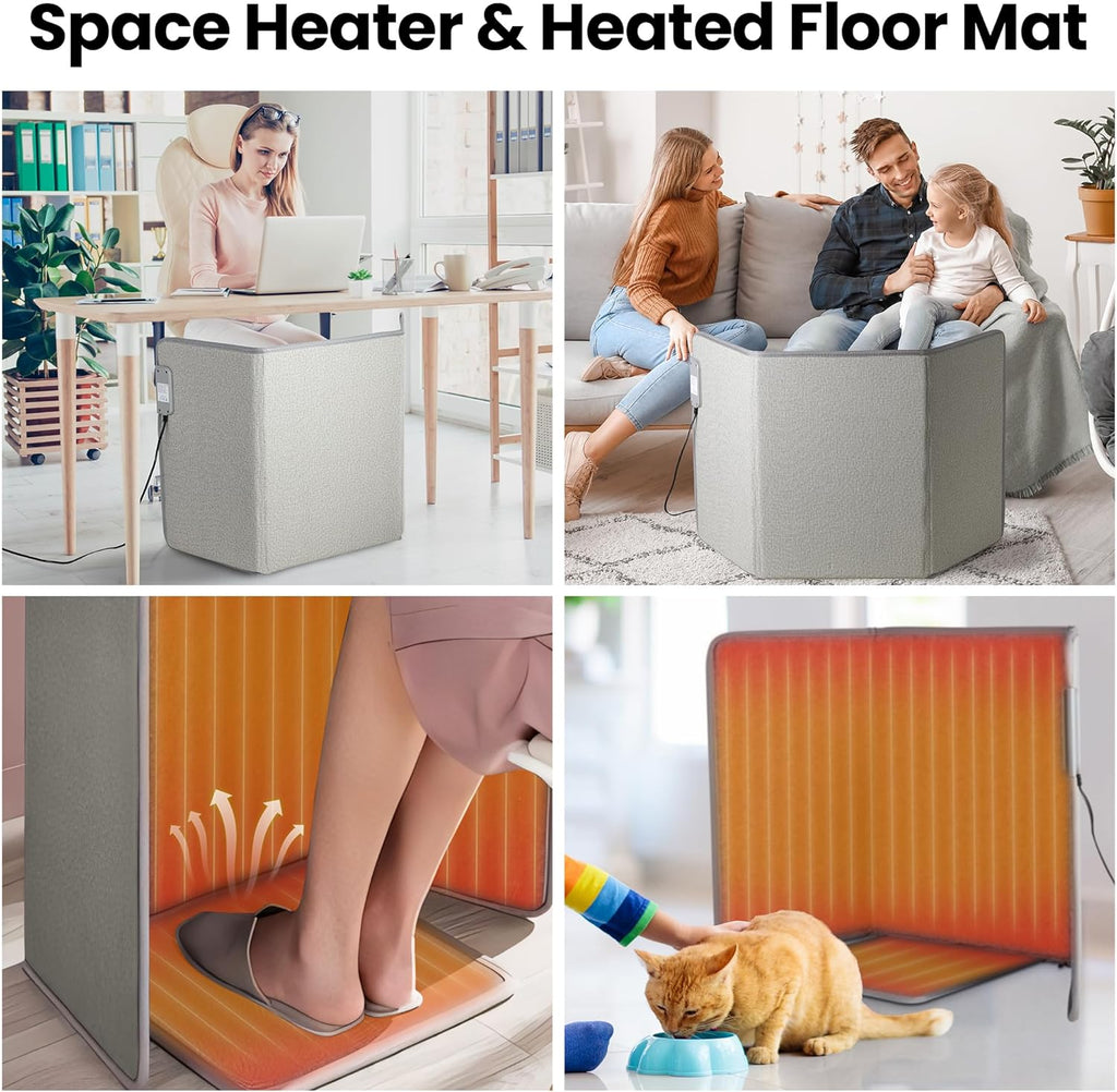 3 in 1 Space Heater with Heated Floor Mat & Side Table U629