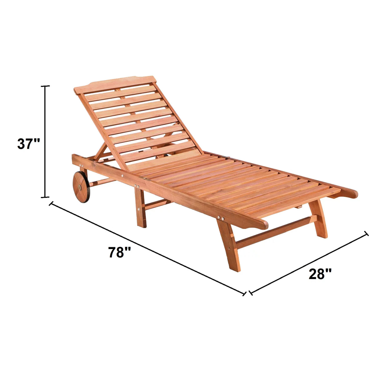 Brown Wood Folding Chaise Lounge B918136