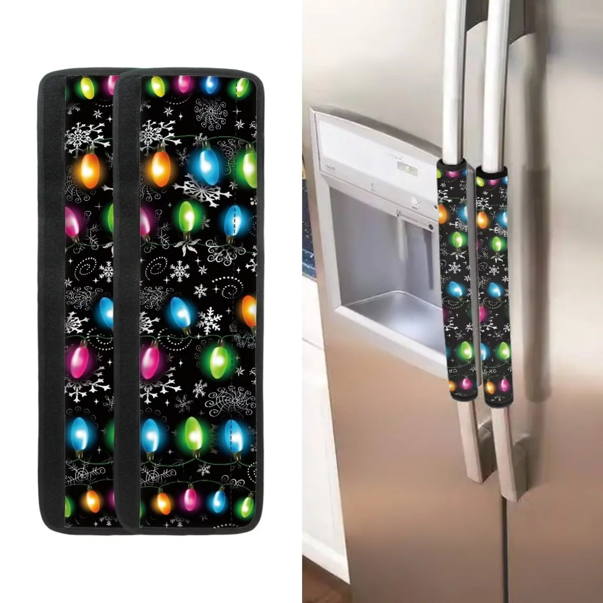 Refrigerator Door Handle Cover 4 Pieces Christmas Snowflake A70067
