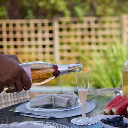 48 Glitter Gold Champagne Flutes 5oz Clear Plastic P35199
