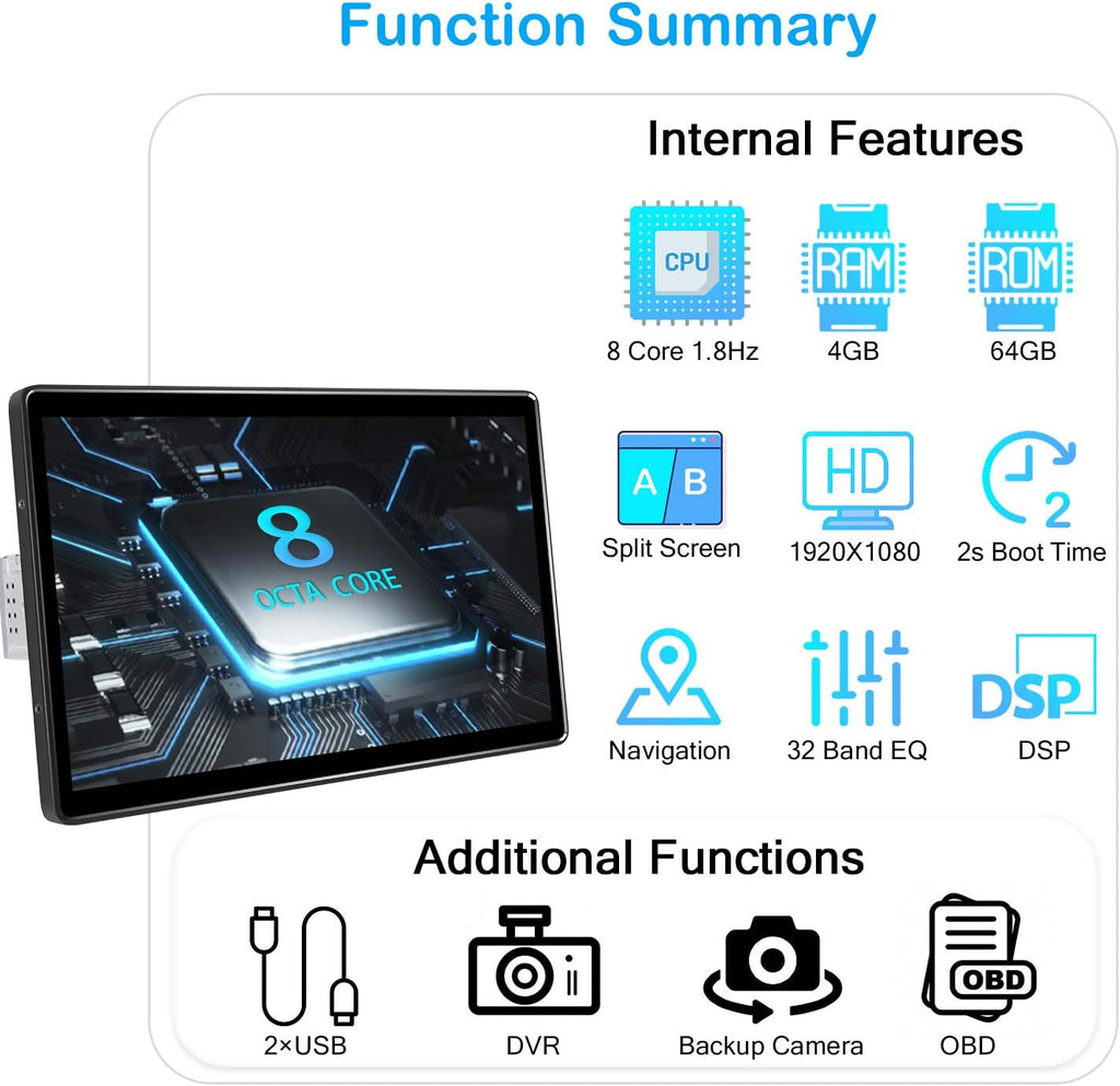 11.6 Inch Single Din Car Stereo Y417