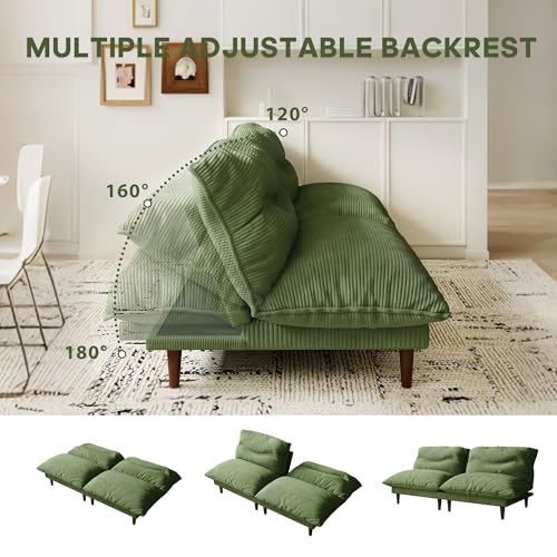 Green Corduroy 4 in 1 Convertible Futon Sofa Bed H289