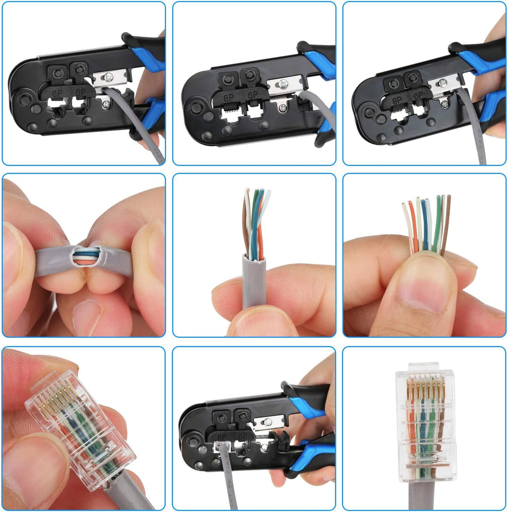 RJ45 Crimping Tool Kit Ethernet Crimp Tool Set G799188