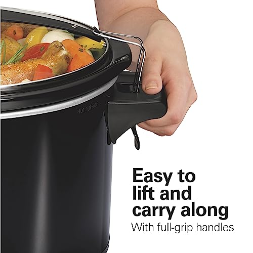 6-Quart Black Portable Slow Cooker V800