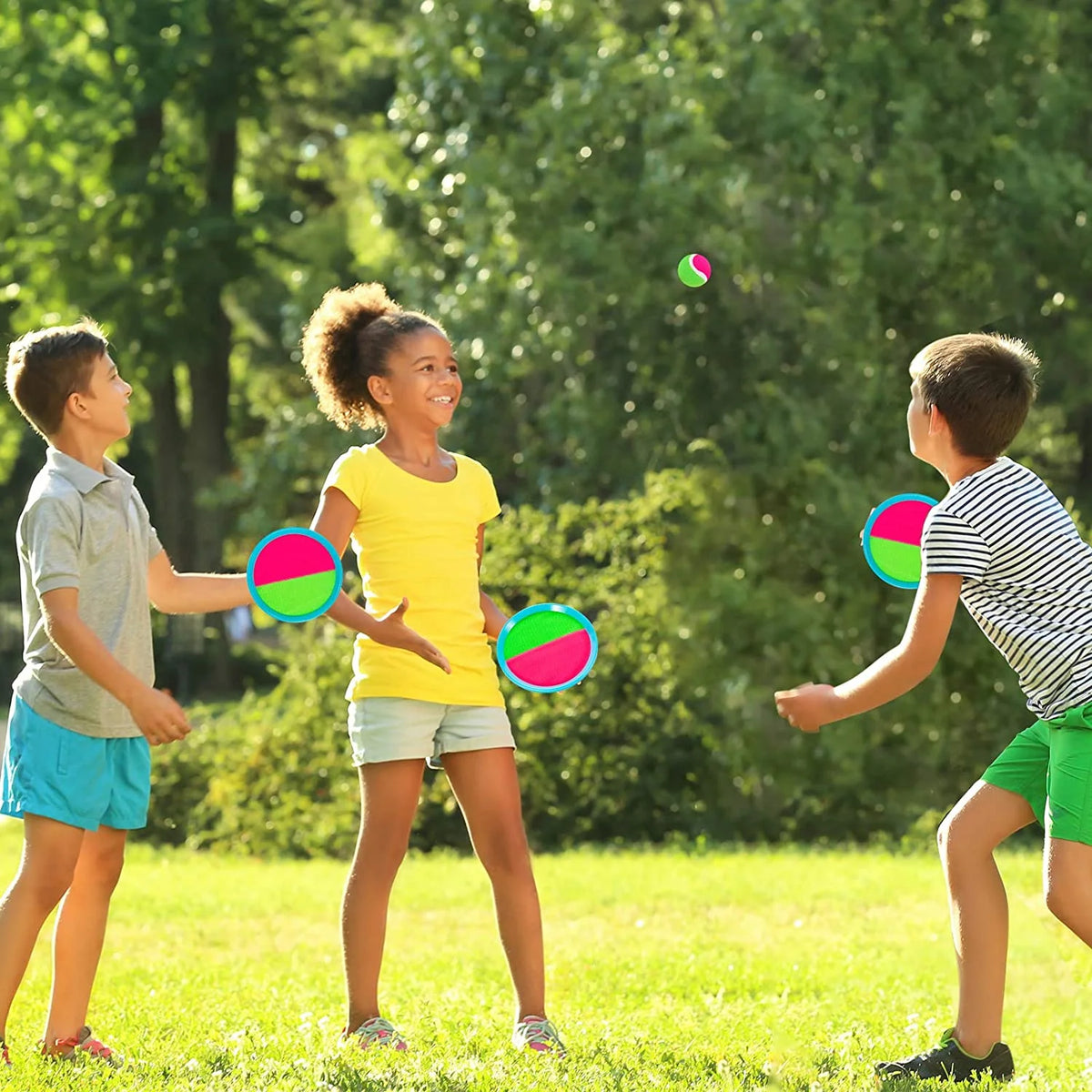 Toss Catch Ball Set with 2 Paddles 1 Catch Ball Q203973