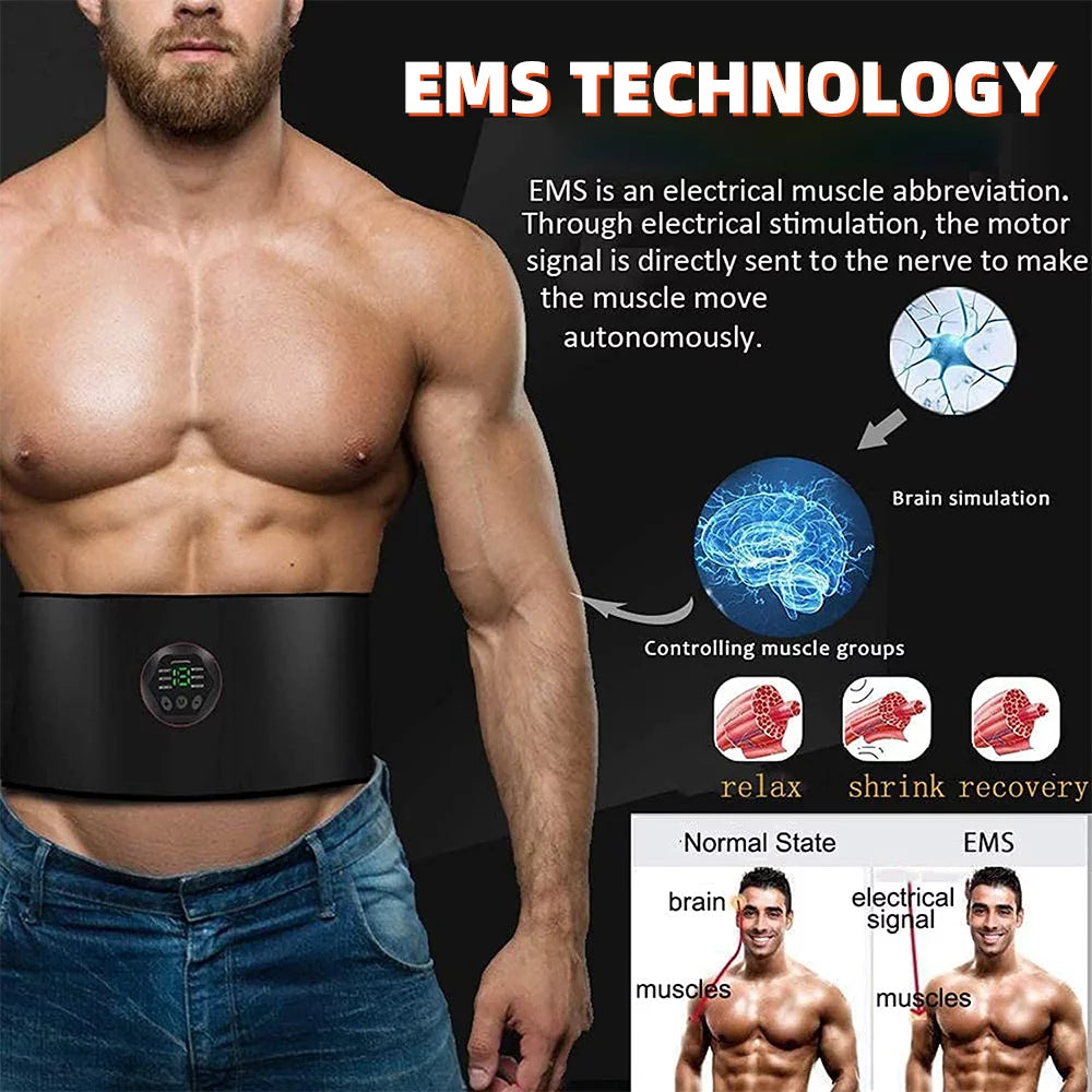 USB Charging Smart Abdominal Fitness Belt with 6 Modes 15 Levels H320087