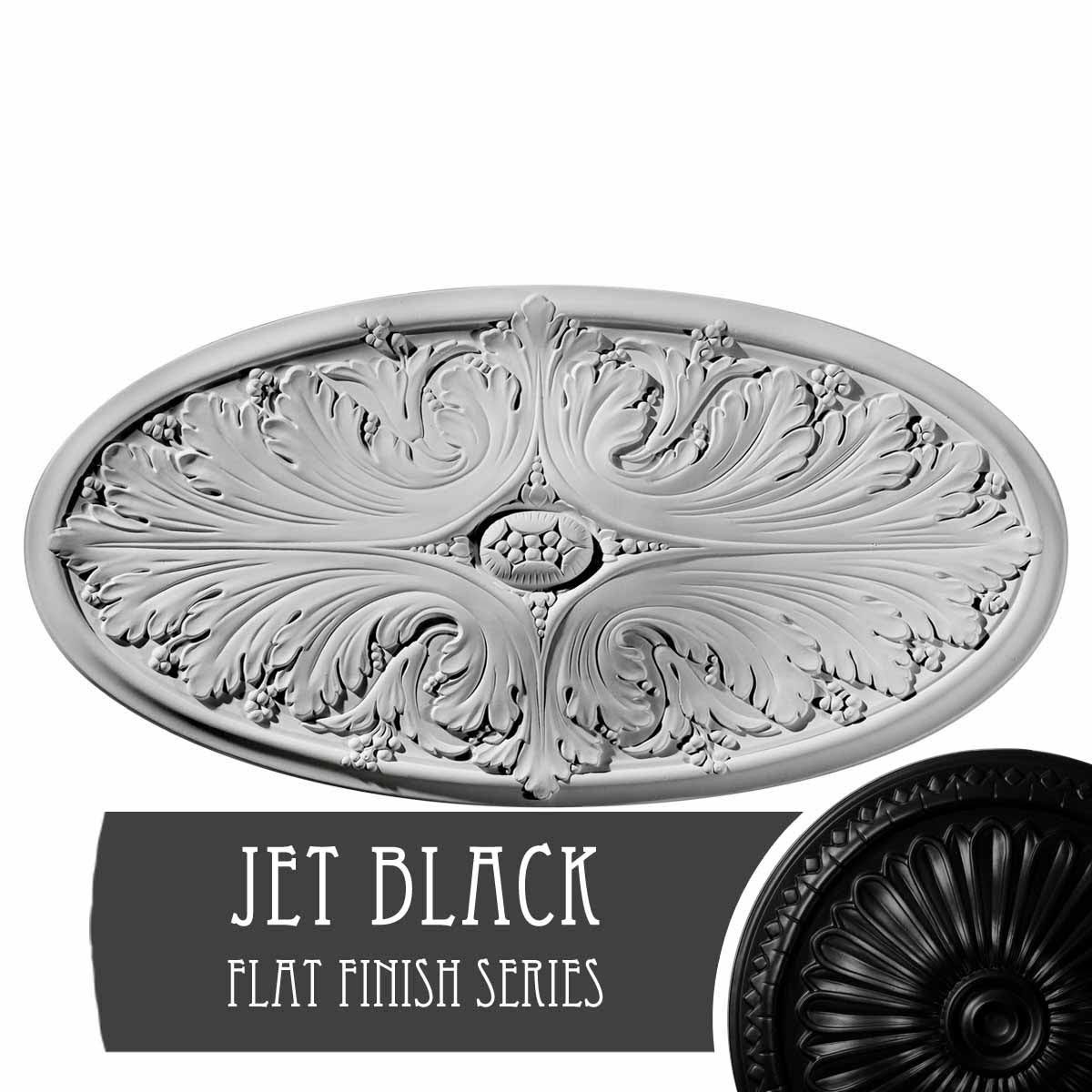 Hand-Painted Jet Black Ceiling Medallion E6119