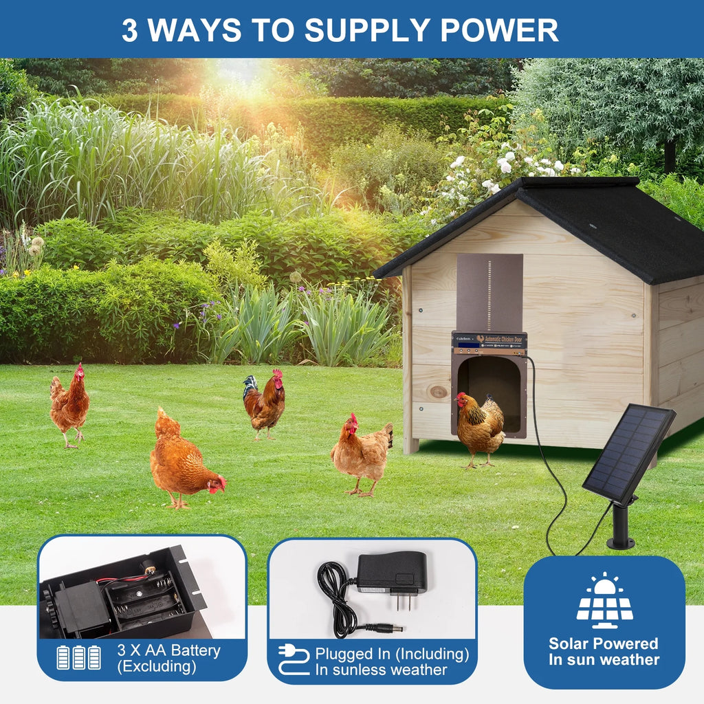 Solar Powered Automatic Chicken Coop Door with Remote Control B9829