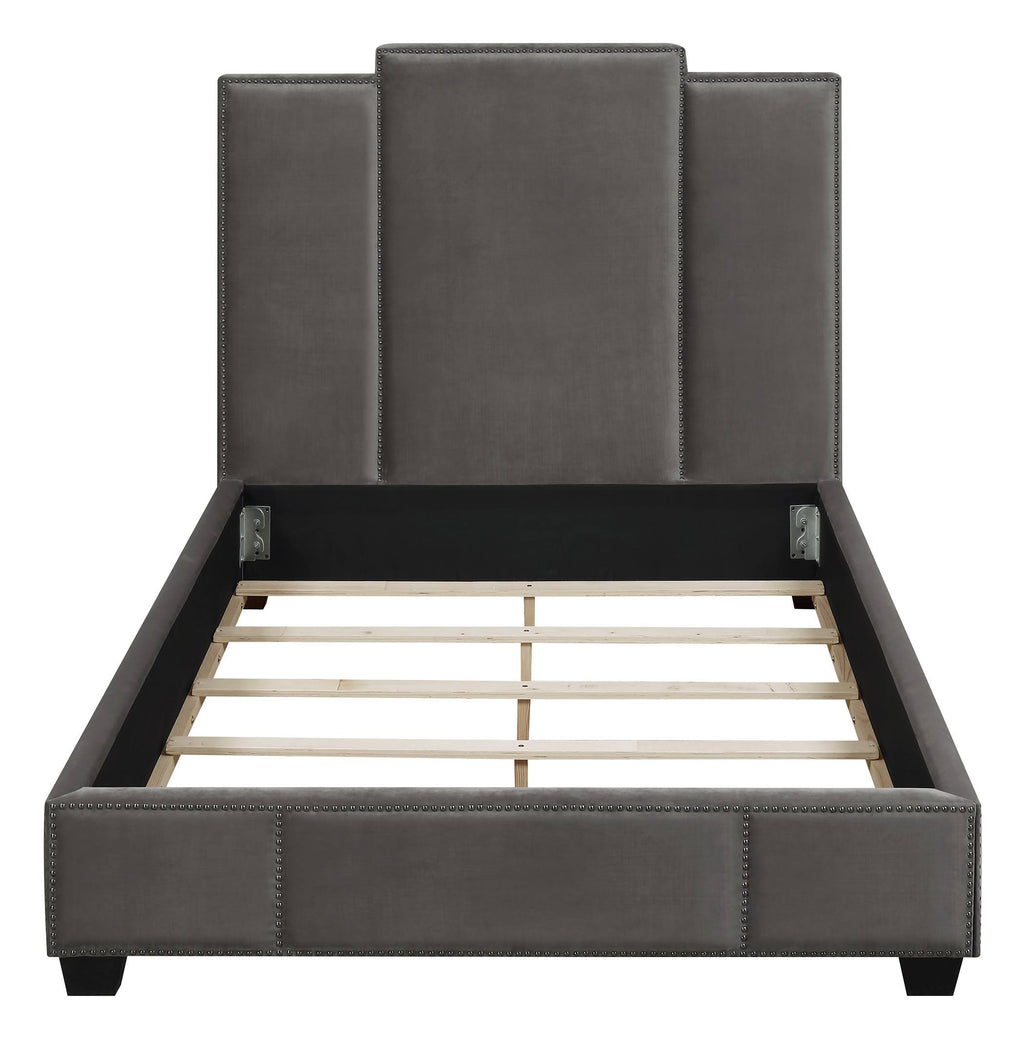 Grey Upholstered Bed Full O814