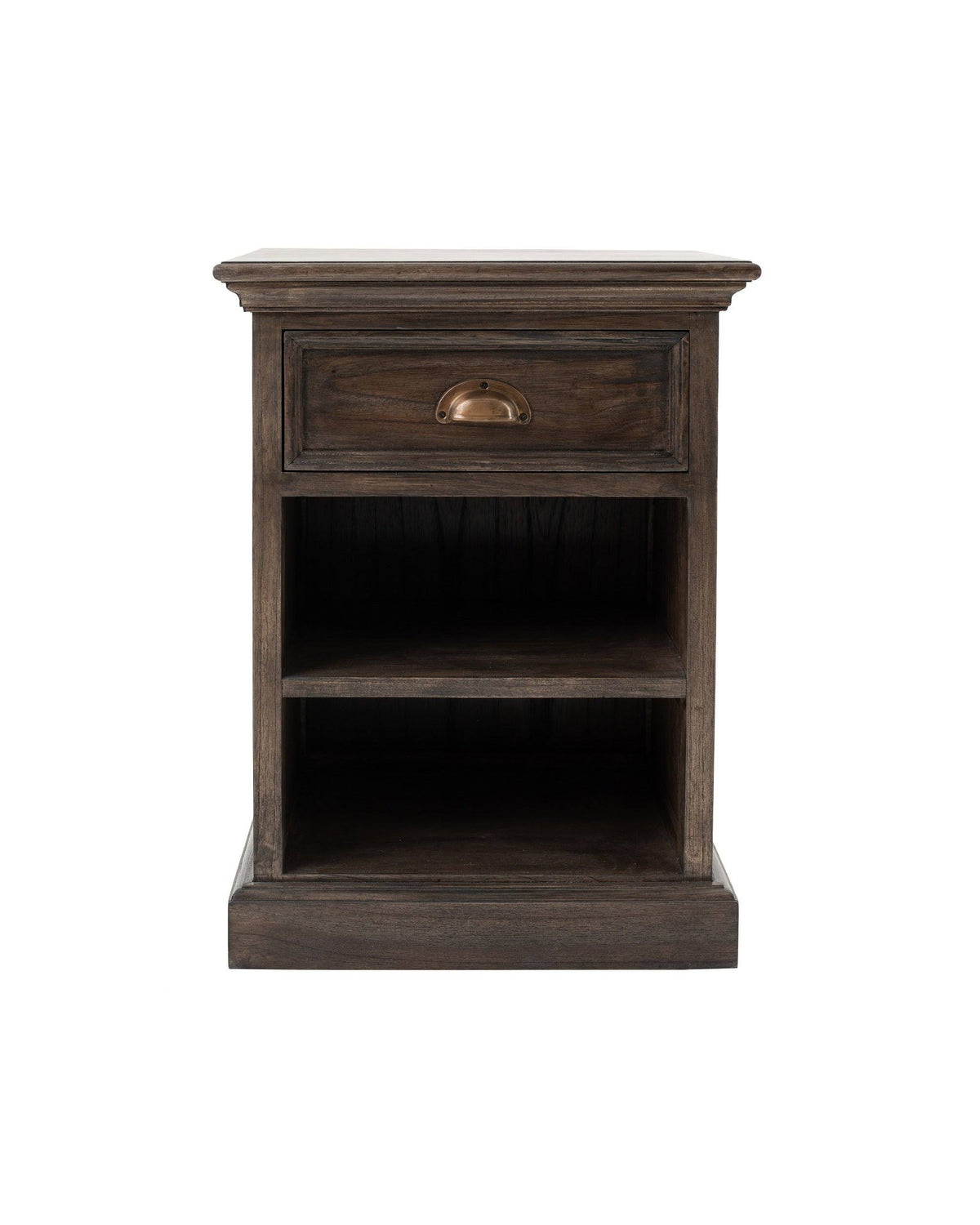 White Bedside Table with Shelves Q2075