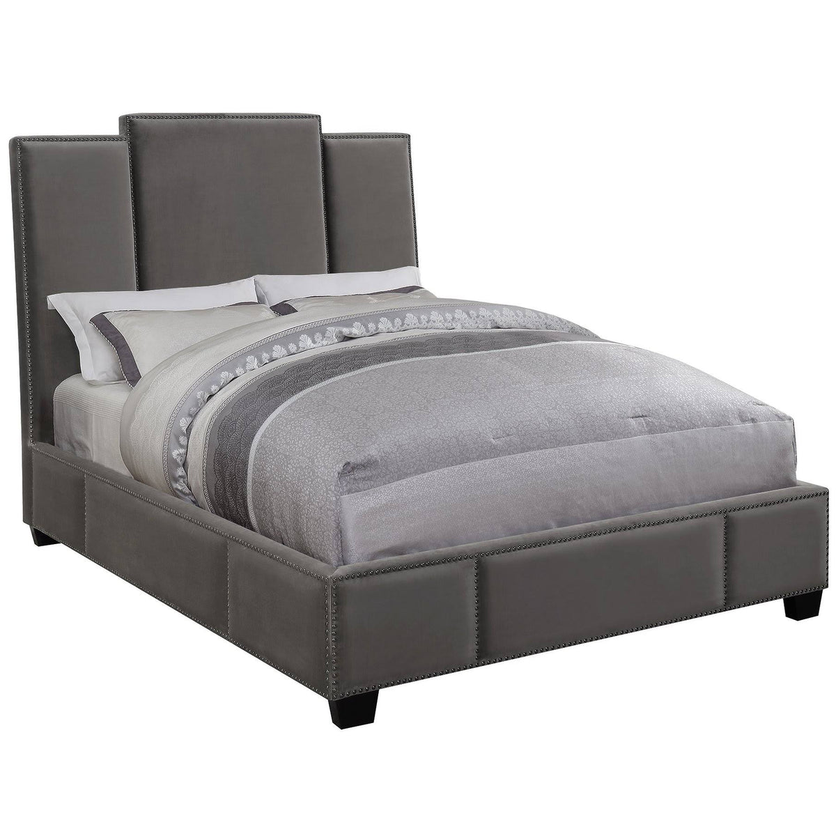 Grey Upholstered Bed Full O814