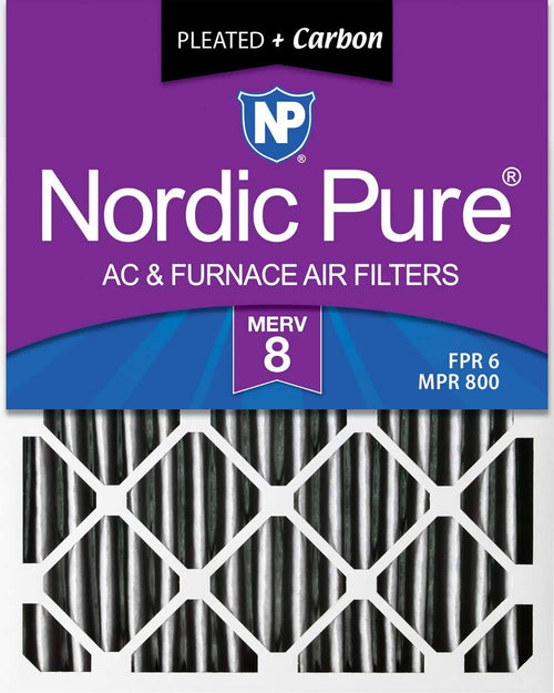 18x20x1 MERV 8 Pleated Carbon Air Filters 6 Pack D651