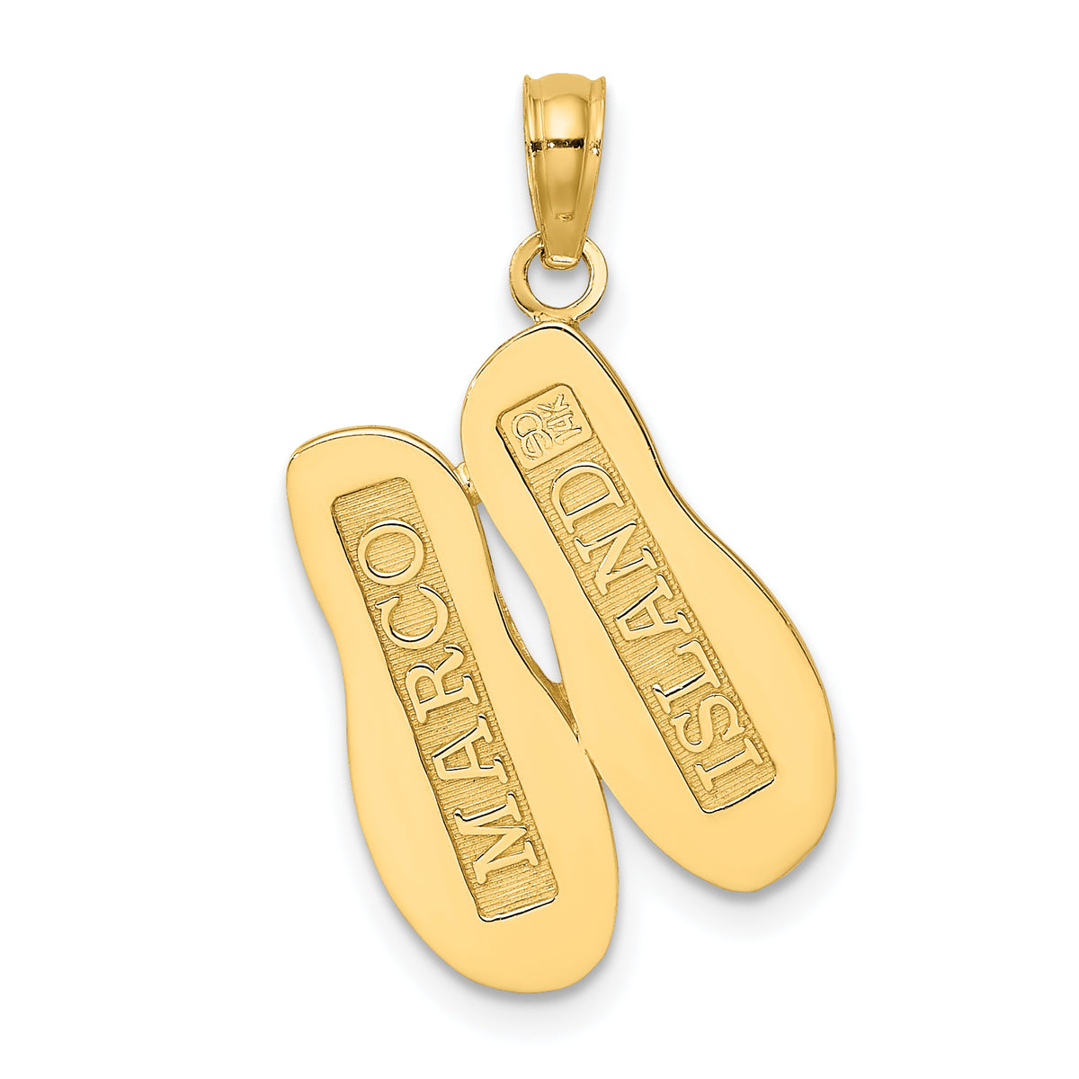 14k Yellow Gold Flip Flop Sandals Pendant 7x13mm X18169