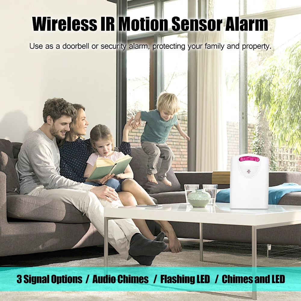 Wireless Driveway Alarm with IR Motion Sensor, 1 Receiver & 2 Transmitters L456
