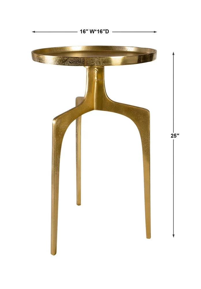 25 inch Round Accent Table with Three Curved Legs T984