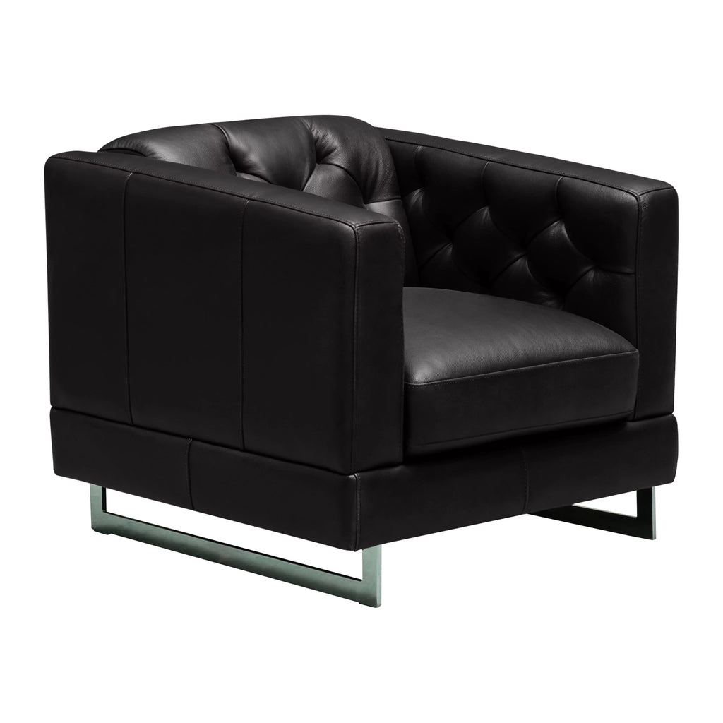 Black 3-pc Leather Sofa and Chairs Set M8991