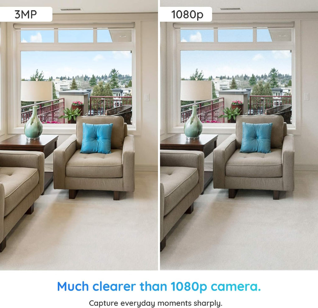 3MP HD Plug-in Indoor WiFi Security Camera, Pan Tilt, Night Vision, Pack of 2 K508