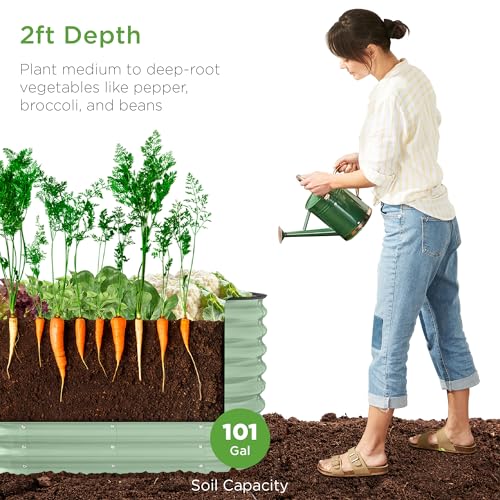8x2x2ft Metal Raised Garden Bed, Charcoal K1480