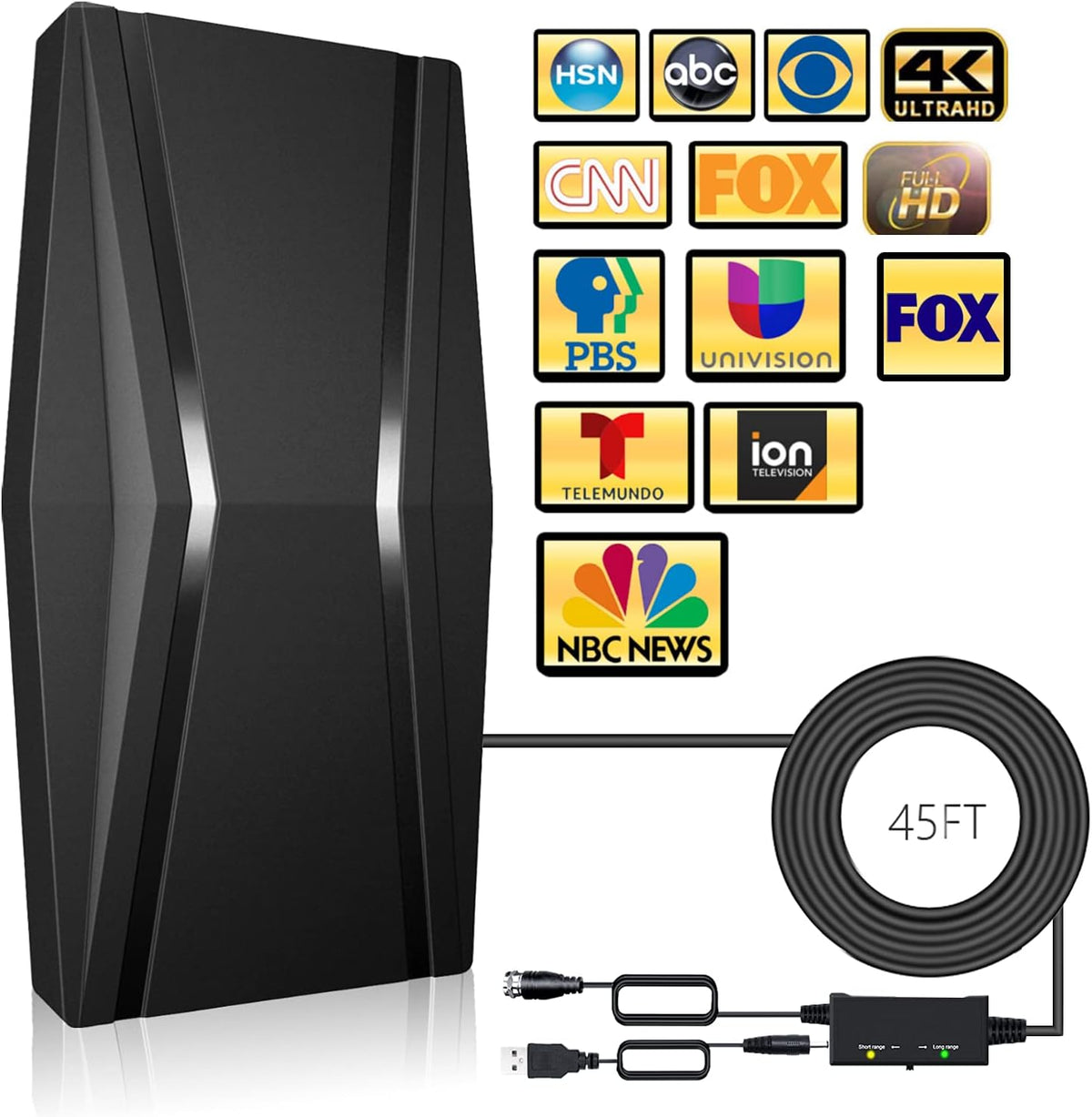 Amplified Indoor Outdoor TV Antenna 460 Miles Range 4K 1080P W921