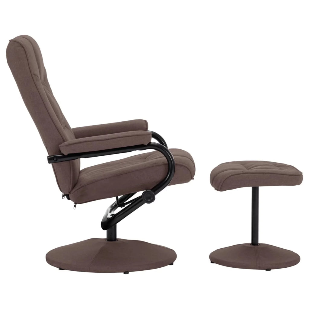 Brown Fabric Swivel Recliner with Ottoman S66716