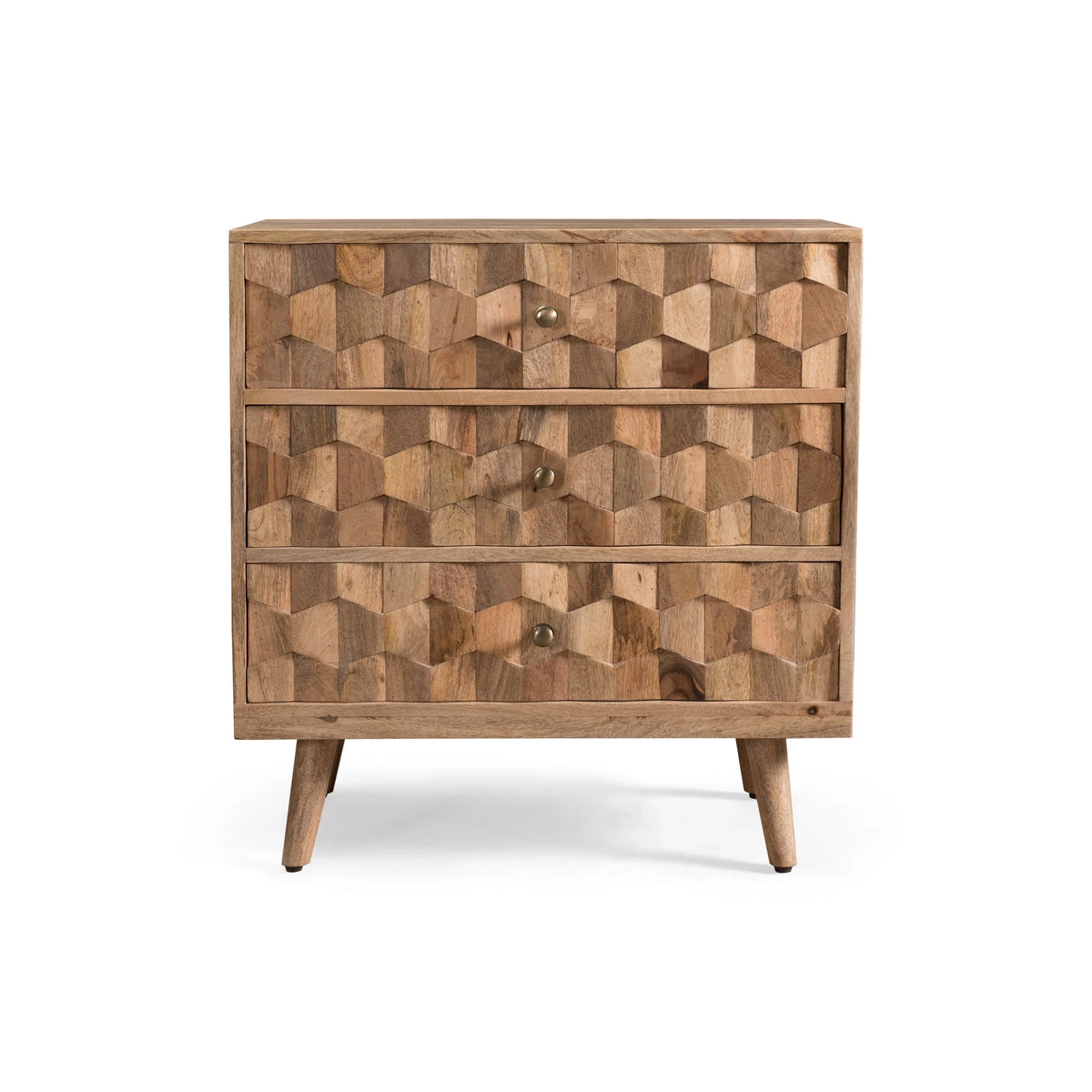 Handmade Mango Wood 3 Drawer Chest Z692