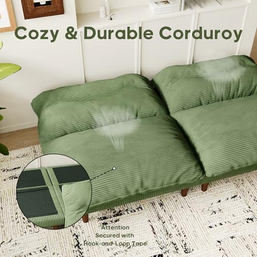 Green Corduroy 4 in 1 Convertible Futon Sofa Bed H289