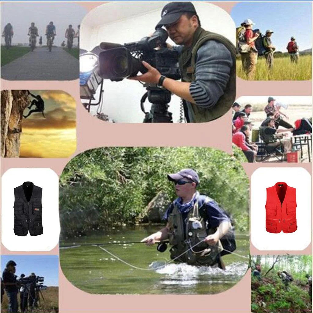 Men's Outdoor Travel Fly Fishing Photography Quick-Dry Jacket XL I2872