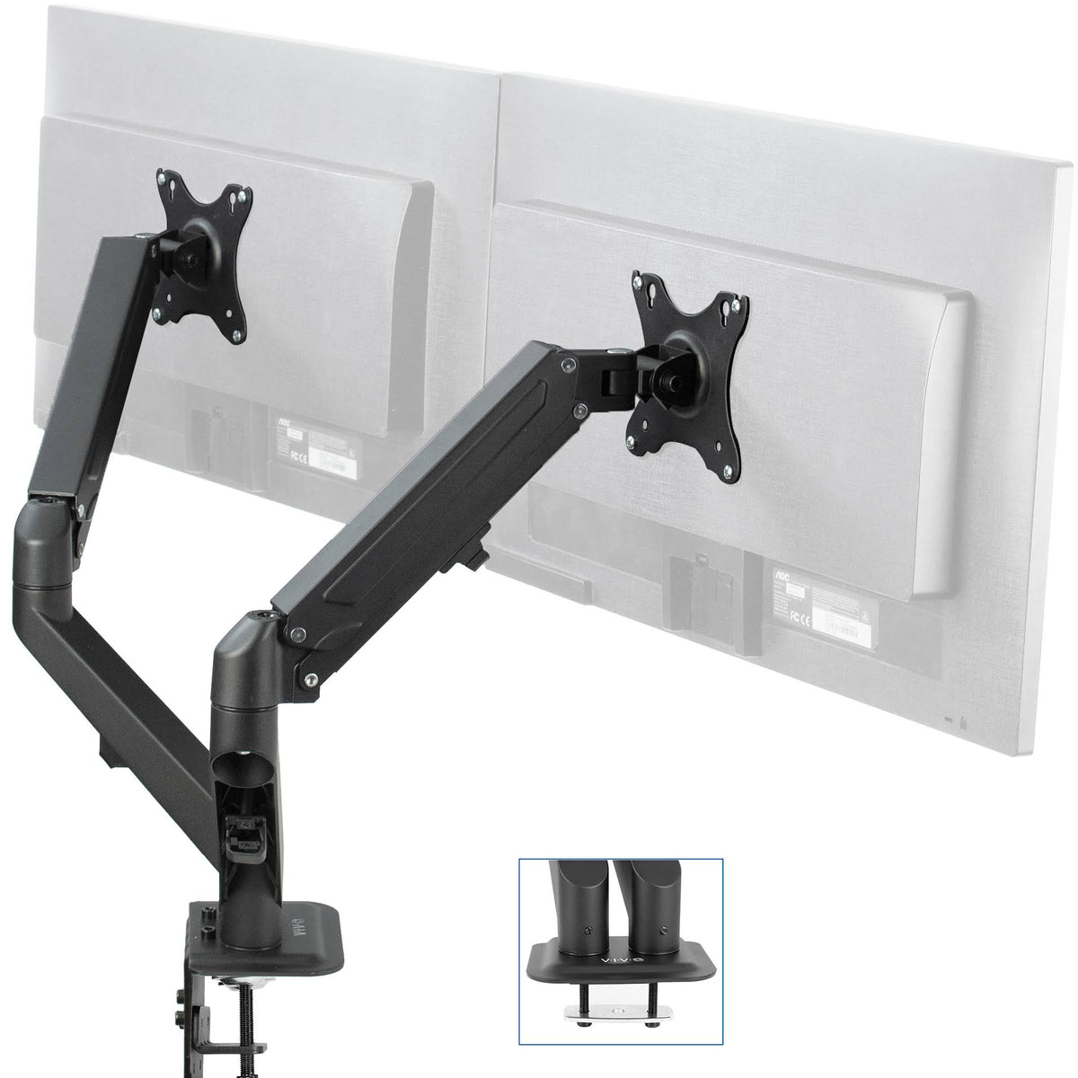 Black Desk Mount Stand for 17 inch to 27 inch Screens X7793