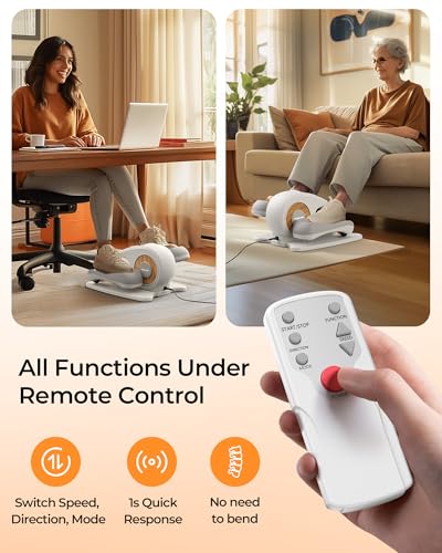 Under Desk Elliptical Electric Leg Exerciser with Remote Control W7754