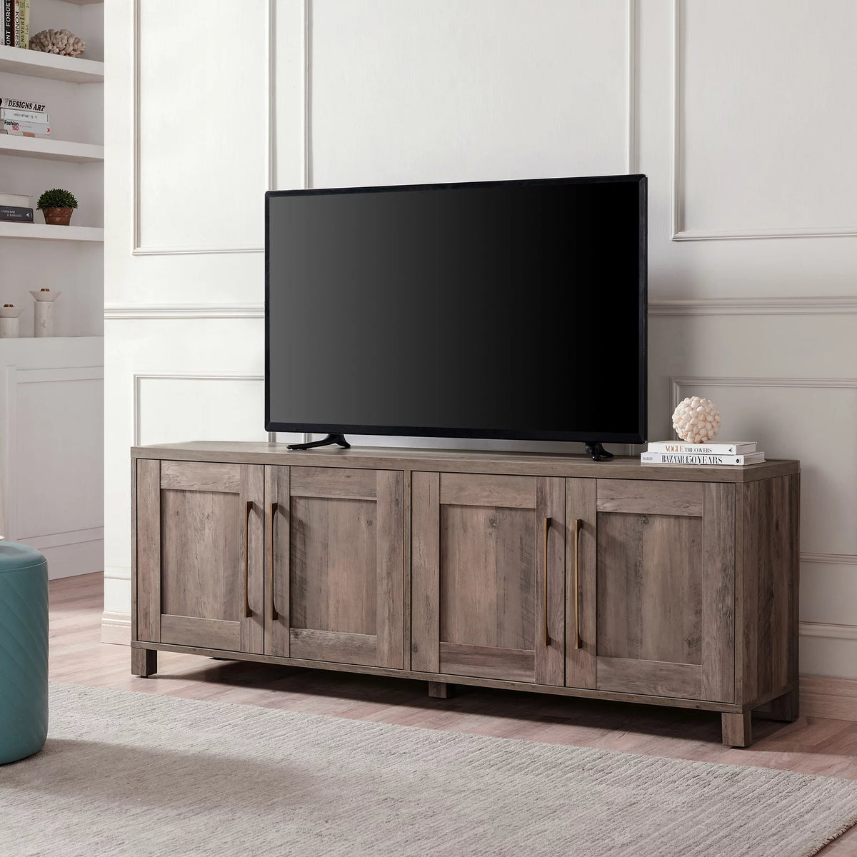 White Rectangular TV Stand Q51771